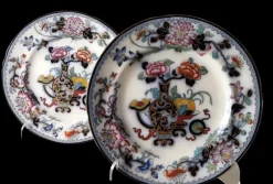Clearance Pamono Chinoserie Style Noma Pattern Plates from Ridgway, 1835, Set of 2