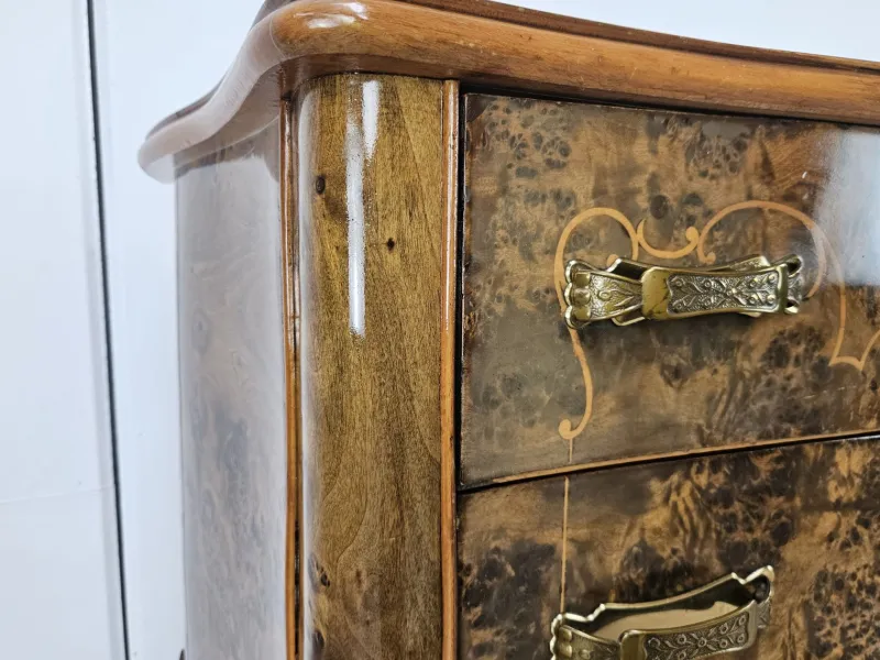Pamono Chippendale Carved and Worked Chest of 6 Drawers with Central Mirrored Door, 1950s> Dressers, Commodes & Chests