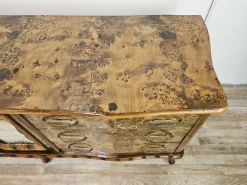 Pamono Chippendale Carved and Worked Chest of 6 Drawers with Central Mirrored Door, 1950s><noscript><img width=