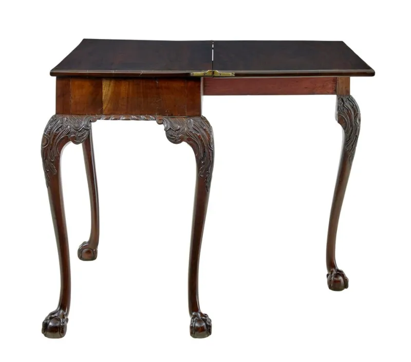 Pamono Chippendale Revival Carved Game Table, 1880s> Game Tables