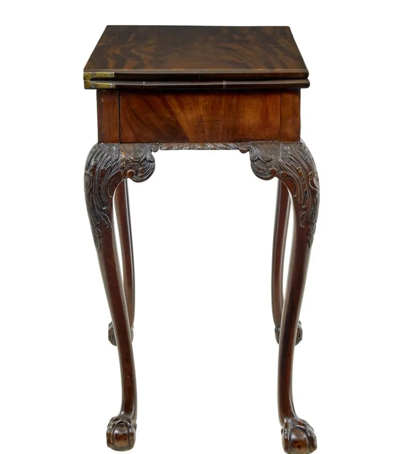 Pamono Chippendale Revival Carved Game Table, 1880s> Game Tables