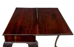 Pamono Chippendale Revival Carved Game Table, 1880s><noscript><img width=