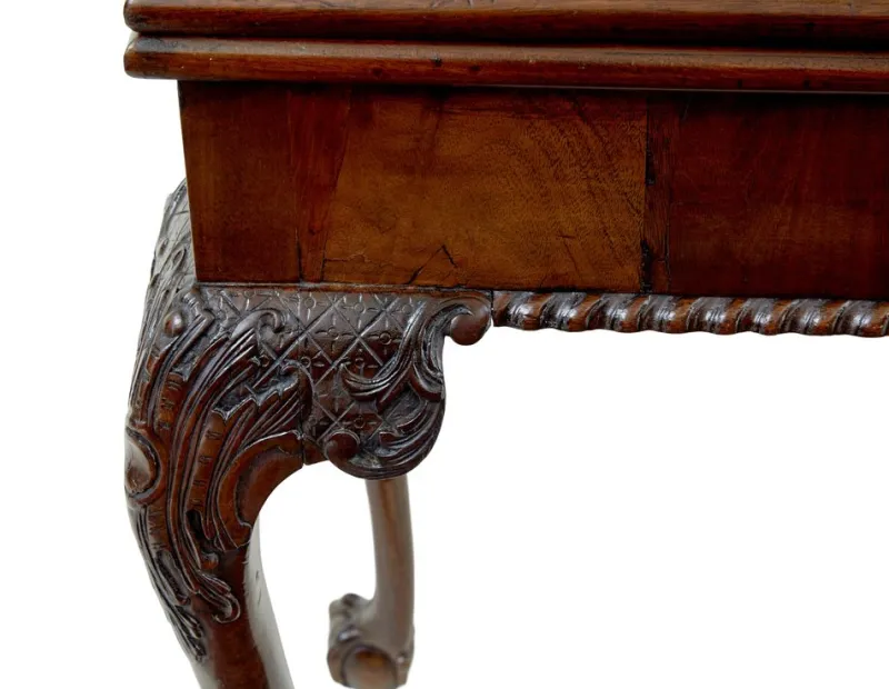 Pamono Chippendale Revival Carved Game Table, 1880s> Game Tables