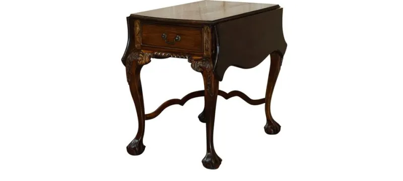 Pamono Chippendale Style Claw & Ball Feet Extending Chess Board Table, 1920s> Game Tables