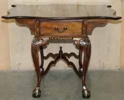 Pamono Chippendale Style Claw & Ball Feet Extending Chess Board Table, 1920s><noscript><img width=