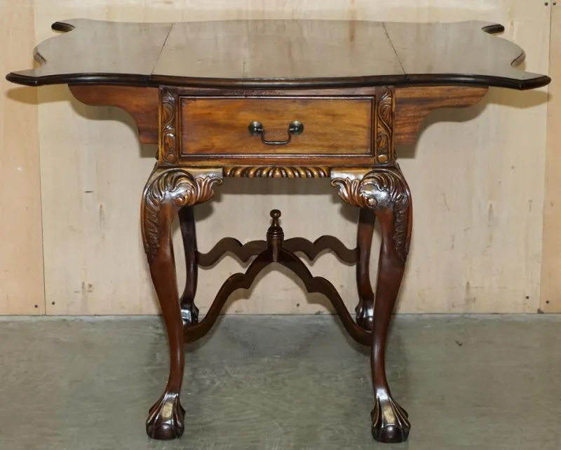 Pamono Chippendale Style Claw & Ball Feet Extending Chess Board Table, 1920s> Game Tables
