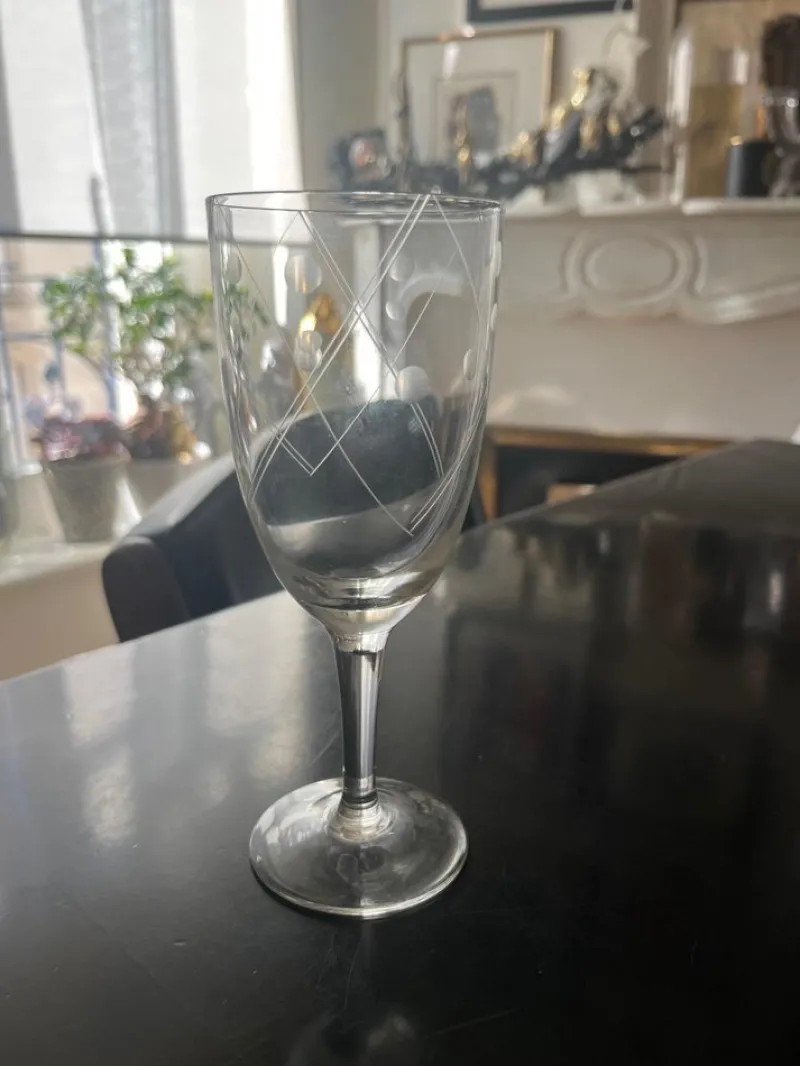 Pamono Chiseled Glasses, 1950s, Set of 20> Glassware