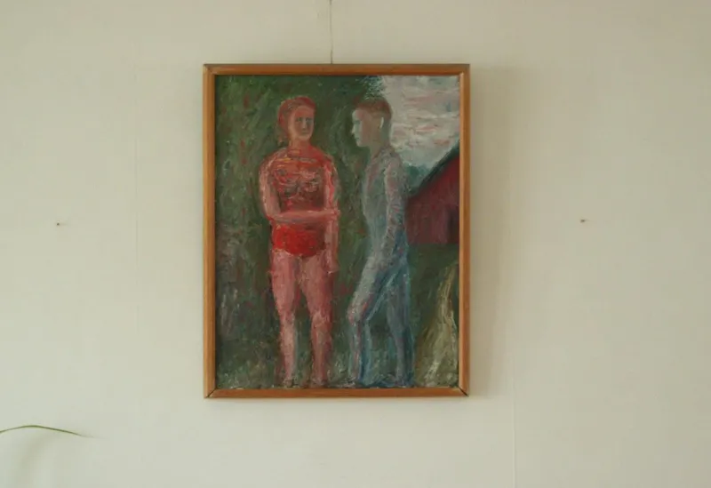 New Pamono Christen v. Rosen, Will There Be Any Fans This Year?, 1964, Oil on Panel, Framed