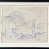 New Pamono Christian Rohlfs, Berg, Colored Pencil, Certificate of Authenticity, Provenance: Paul Vogt, Essen