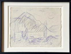 New Pamono Christian Rohlfs, Berg, Colored Pencil, Certificate of Authenticity, Provenance: Paul Vogt, Essen