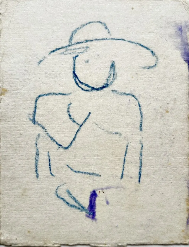 New Pamono Christian Rohlfs, Berg, Colored Pencil, Certificate of Authenticity, Provenance: Paul Vogt, Essen