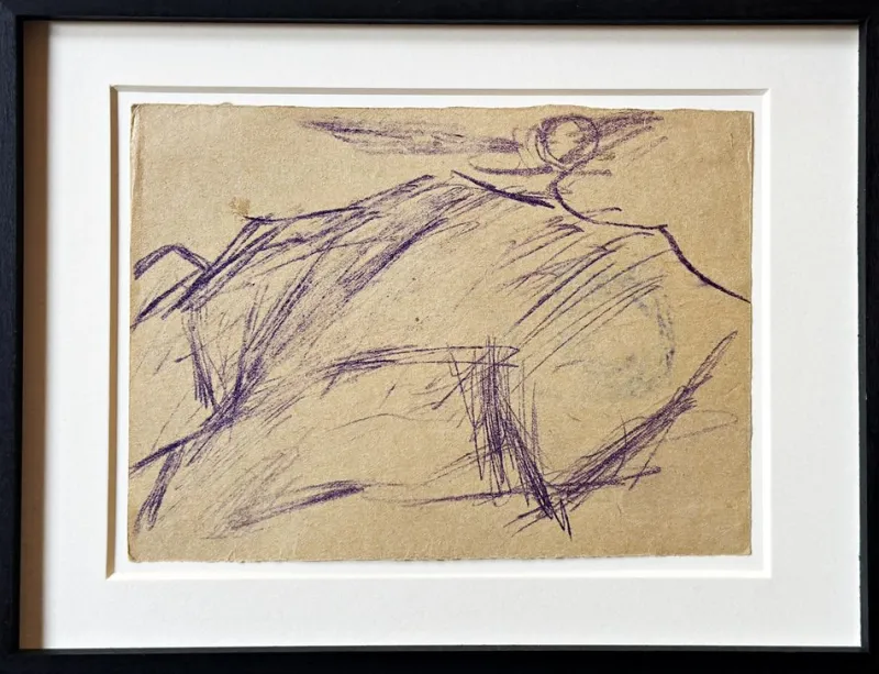 Pamono Christian Rohlfs, Berg mit Mond, Drawing, Certificate of Authenticity, Provenance: Paul Vogt, Essen> Work On Paper
