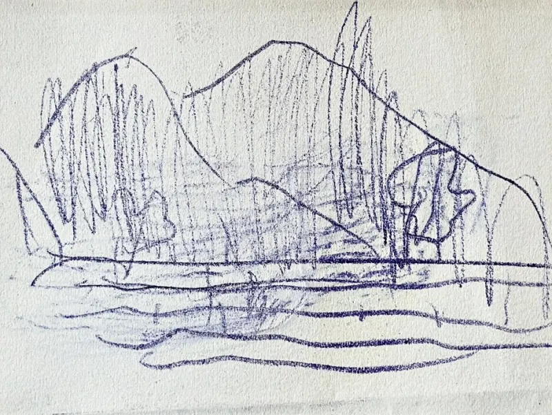 Discount Pamono Christian Rohlfs, Lago Maggiore, Drawing, Certificate of Authenticity