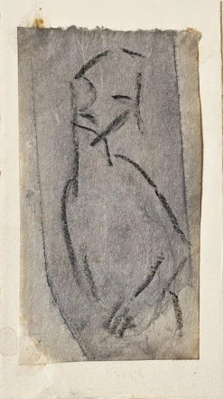 Pamono Christian Rohlfs, Männchen, Charcoal & Watercolor, Certificate of Authenticity, Provenance: Paul Vogt, Essen> Work On Paper