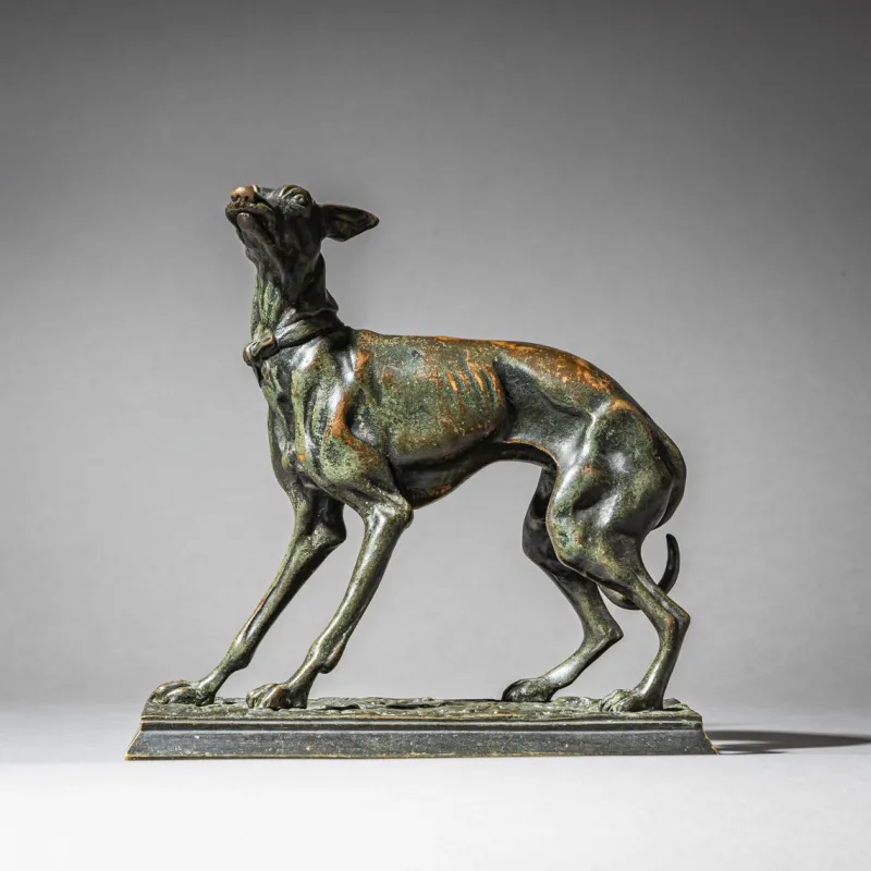 Pamono Christophe Fratin, Greyhound, 1800s, Bronze> Sculpture