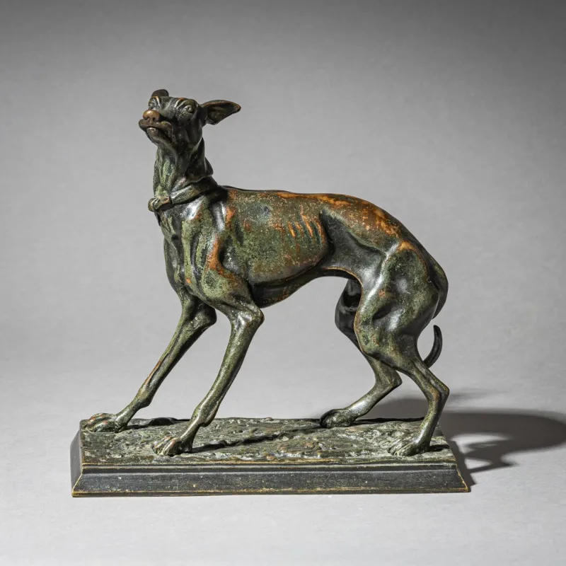 Pamono Christophe Fratin, Greyhound, 1800s, Bronze> Sculpture
