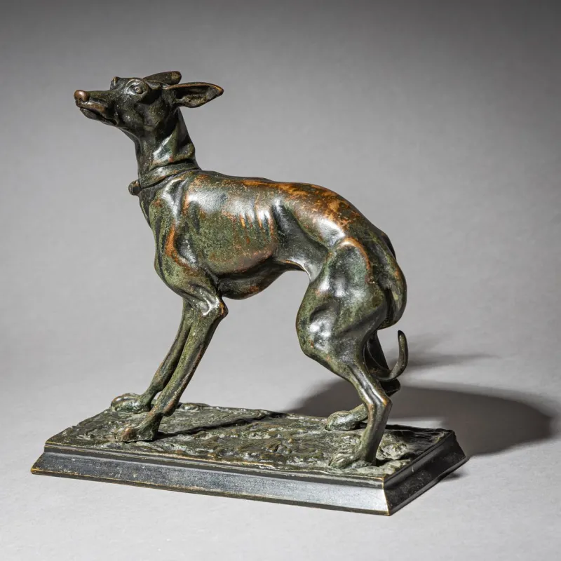 Pamono Christophe Fratin, Greyhound, 1800s, Bronze> Sculpture