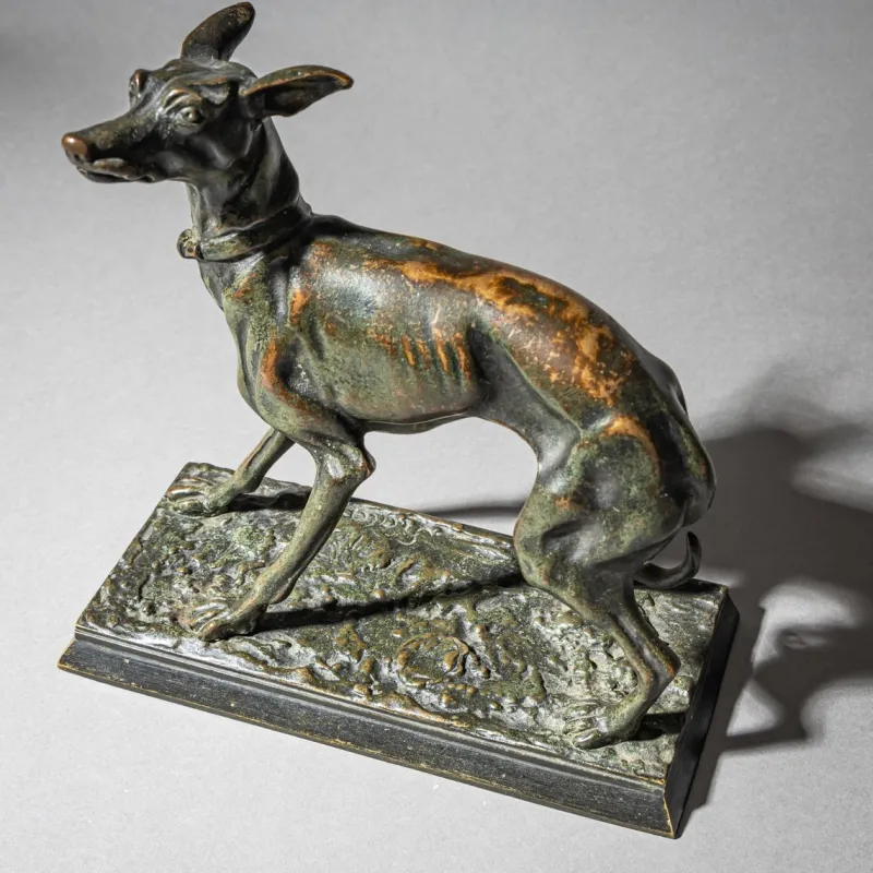 Pamono Christophe Fratin, Greyhound, 1800s, Bronze> Sculpture
