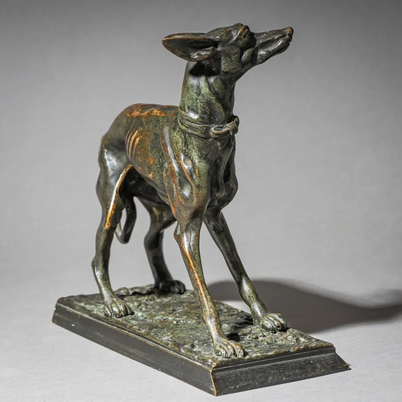Pamono Christophe Fratin, Greyhound, 1800s, Bronze> Sculpture
