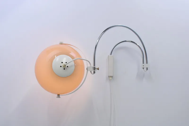 Pamono Chrome Arc Adjustable Wall Lamp from Guzzini, 1970s> Wall Lights & Sconces