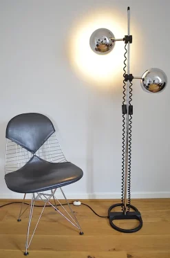 Pamono Chrome Ball Floor Lamp From Staff, 1970s><noscript><img width=