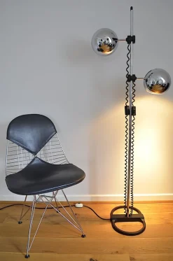 Pamono Chrome Ball Floor Lamp From Staff, 1970s><noscript><img width=