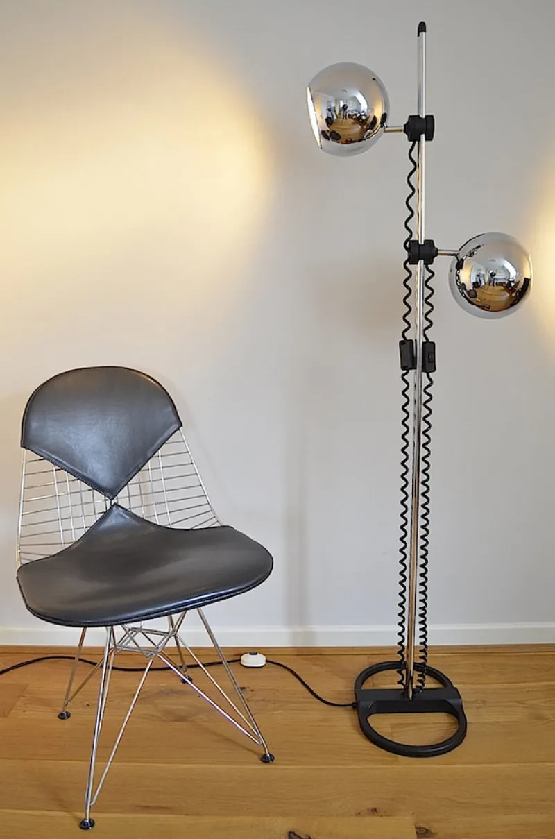 Pamono Chrome Ball Floor Lamp From Staff, 1970s> Floor Lamps