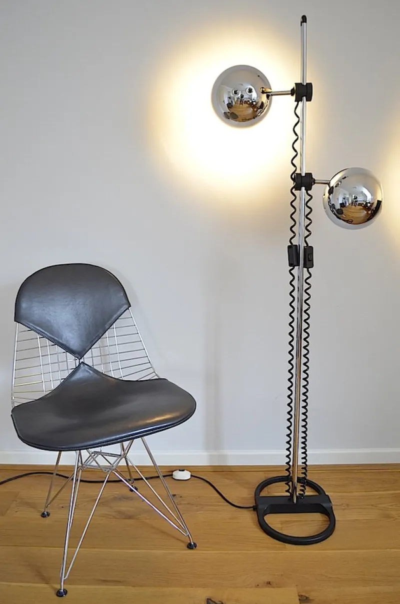 Pamono Chrome Ball Floor Lamp From Staff, 1970s> Floor Lamps