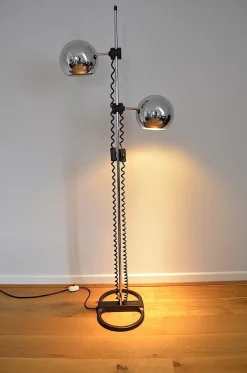 Pamono Chrome Ball Floor Lamp From Staff, 1970s><noscript><img width=