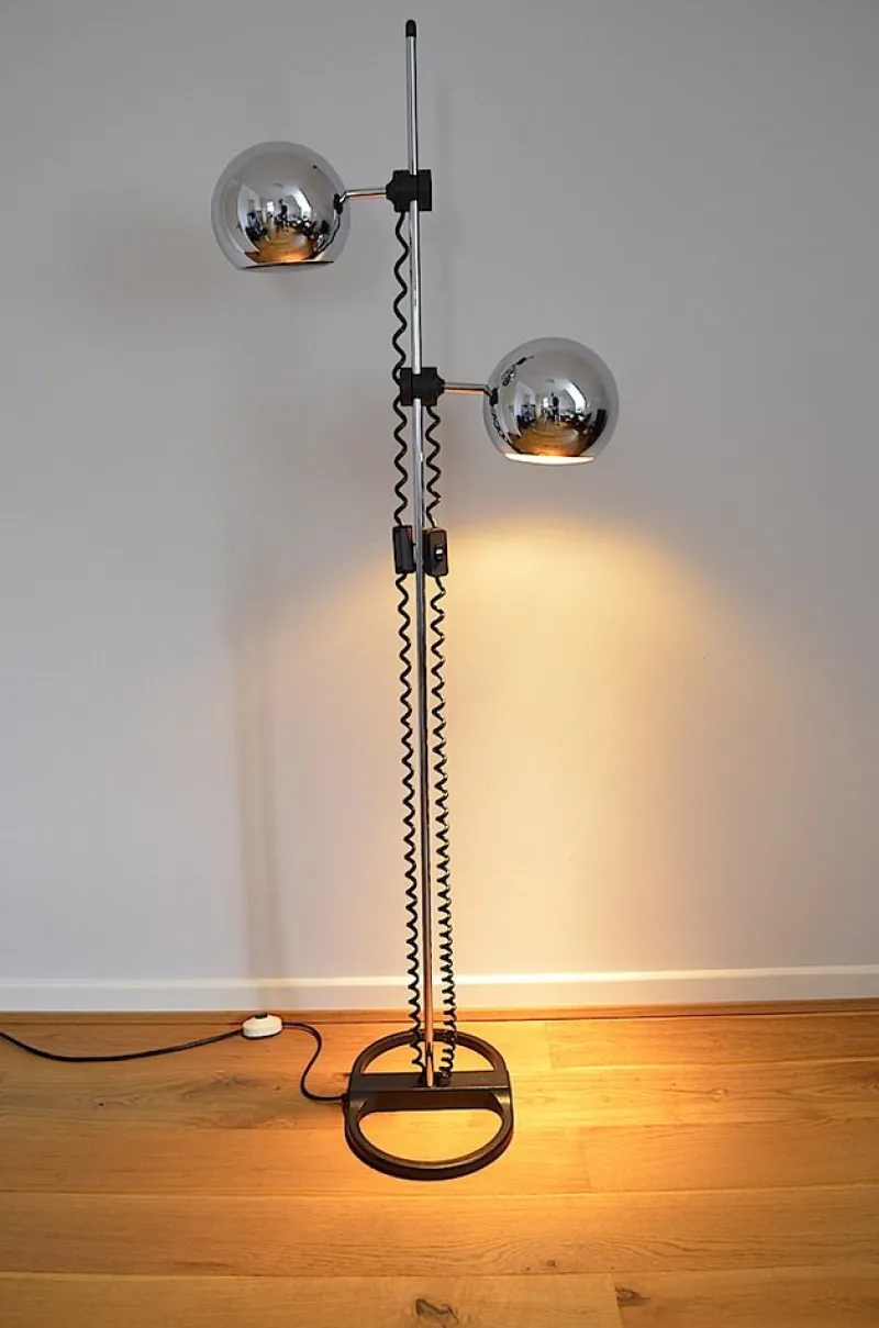 Pamono Chrome Ball Floor Lamp From Staff, 1970s> Floor Lamps