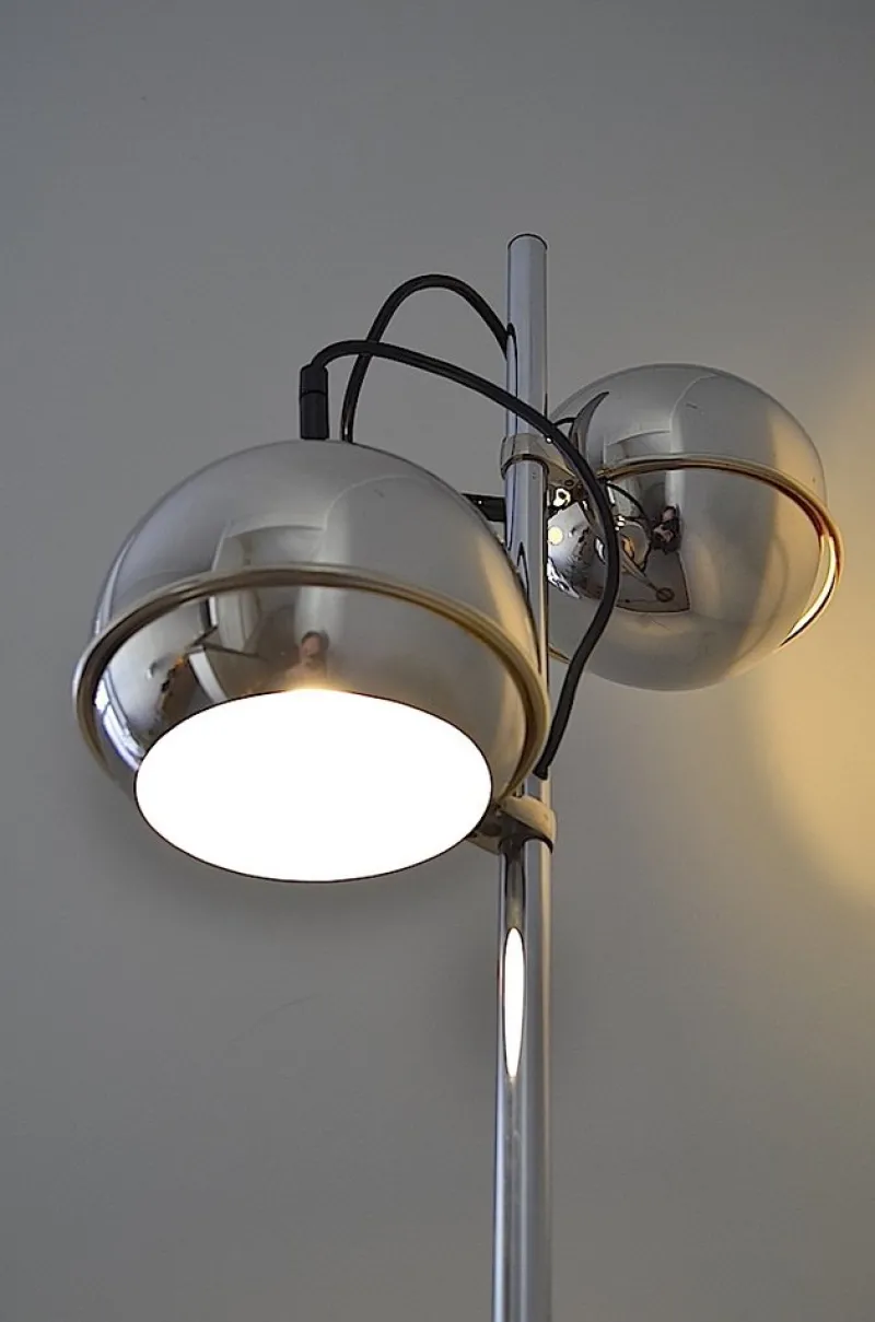 Pamono Chrome Ball Floor Lamp, 1970s> Floor Lamps