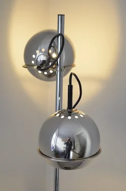 Pamono Chrome Ball Floor Lamp, 1970s><noscript><img width=