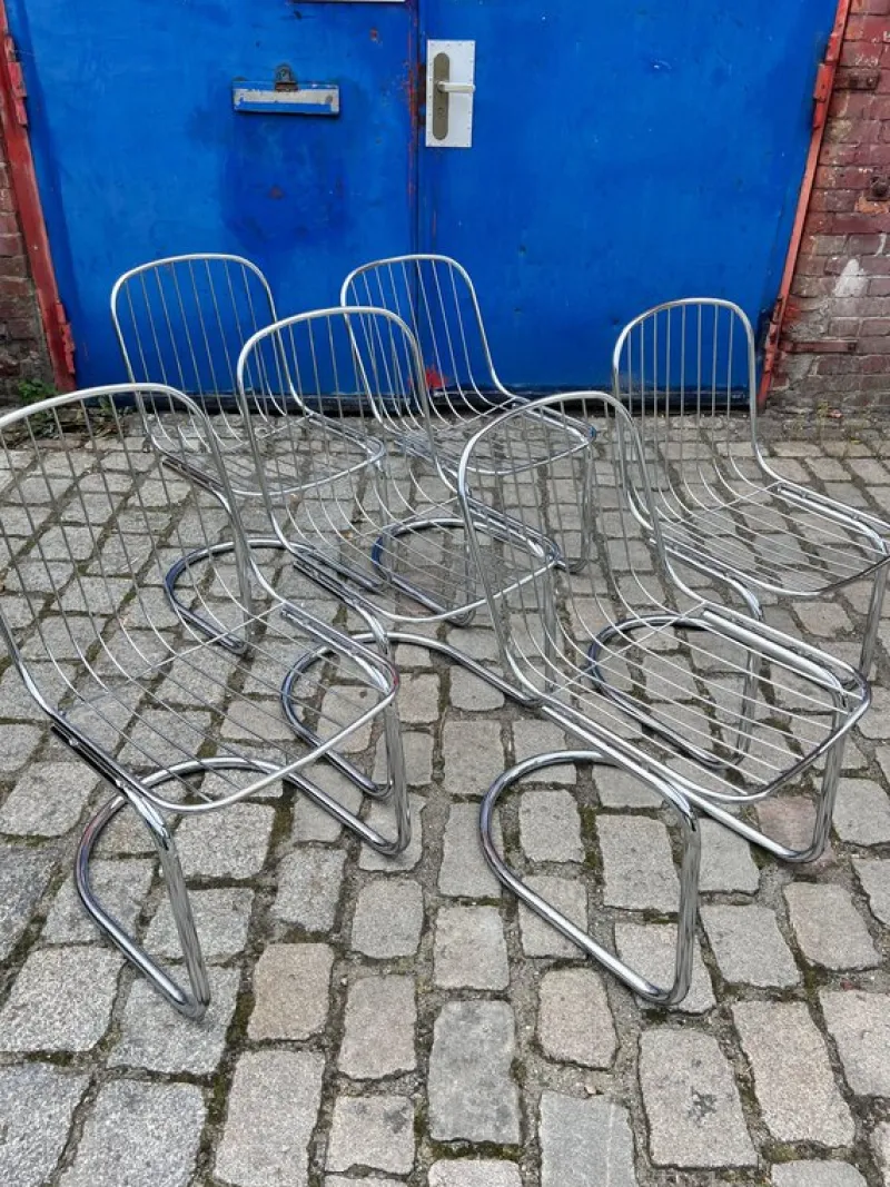 Pamono Chrome Cantilever Chair by Gastone Rinaldi> Side Chairs & Dining Chairs