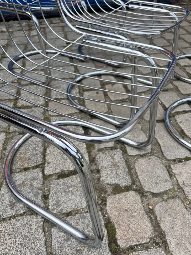 Pamono Chrome Cantilever Chair by Gastone Rinaldi> Side Chairs & Dining Chairs