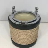 Pamono Chrome, Leather & Rope Ice Bucket, 1940s> Ice Buckets & Wine Coolers