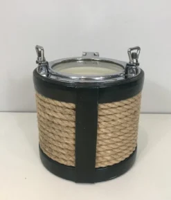 Pamono Chrome, Leather & Rope Ice Bucket, 1940s><noscript><img width=