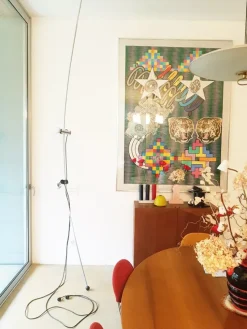 Pamono Chrome Plated Metal Molla Floor to Ceiling Lamp from Lumenform, 1970s><noscript><img width=