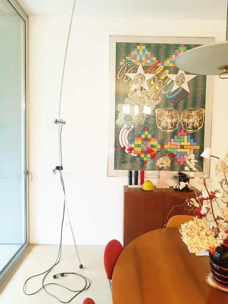 Pamono Chrome Plated Metal Molla Floor to Ceiling Lamp from Lumenform, 1970s> Floor Lamps