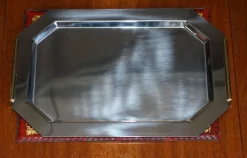 New Pamono Chrome Serving Tray with Gold Gilt Handles from Van Cleef & Arpels Paris