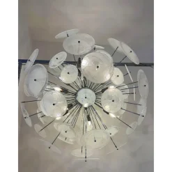Pamono Chromed Sputnik Chandelier with Venied-White Alabastro Murano Glass Discs by Simoeng><noscript><img width=