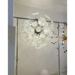 Pamono Chromed Sputnik Chandelier with Venied-White Alabastro Murano Glass Discs by Simoeng><noscript><img width=