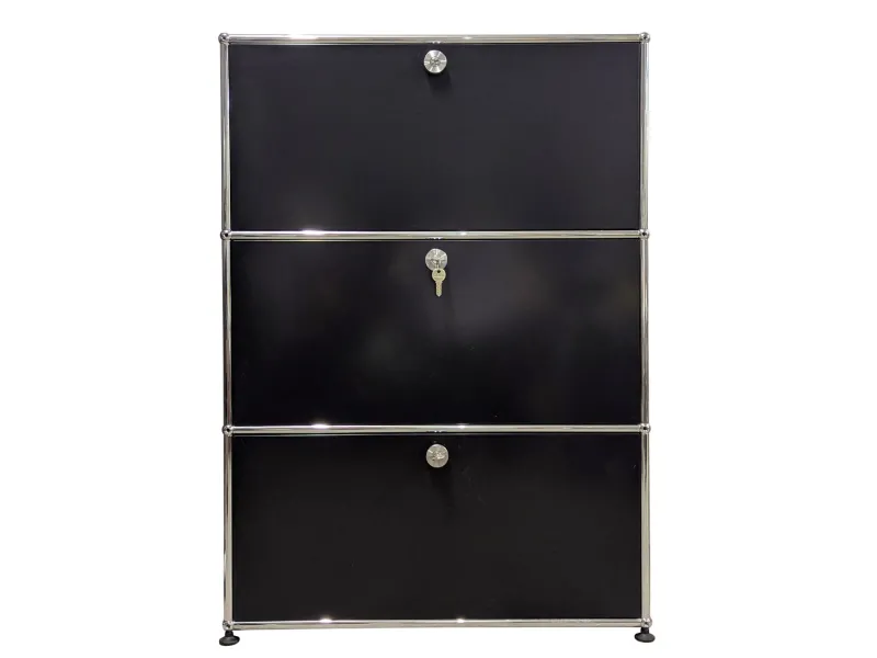 Discount Pamono Chrome-Plated and Black Metal Wall Cabinet by Fritz Haller for USM Haller, 1980s