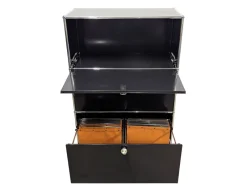 Discount Pamono Chrome-Plated and Black Metal Wall Cabinet by Fritz Haller for USM Haller, 1980s