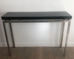 Online Pamono Chrome-Plated Console with Black Lacquered Top