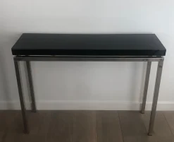 Online Pamono Chrome-Plated Console with Black Lacquered Top