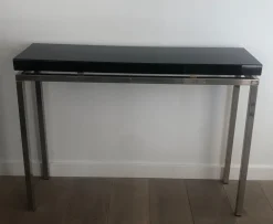 Online Pamono Chrome-Plated Console with Black Lacquered Top