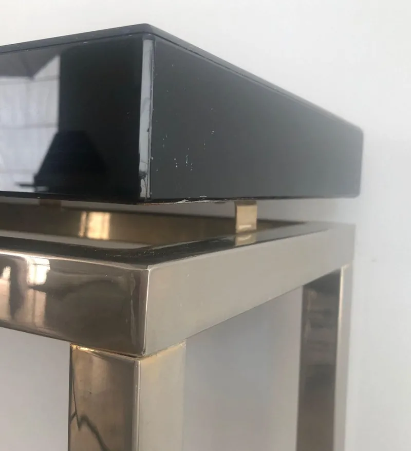 Online Pamono Chrome-Plated Console with Black Lacquered Top