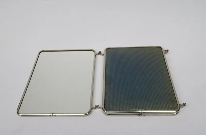 Pamono Chrome-Plated Triptych 3-Part Mirror, France, 1940s> Mirrors
