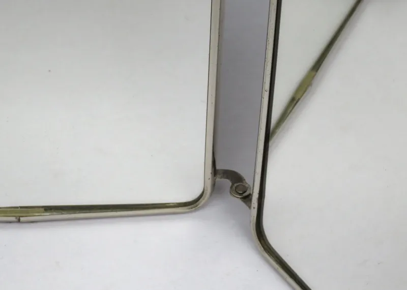 Pamono Chrome-Plated Triptych 3-Part Mirror, France, 1940s> Mirrors