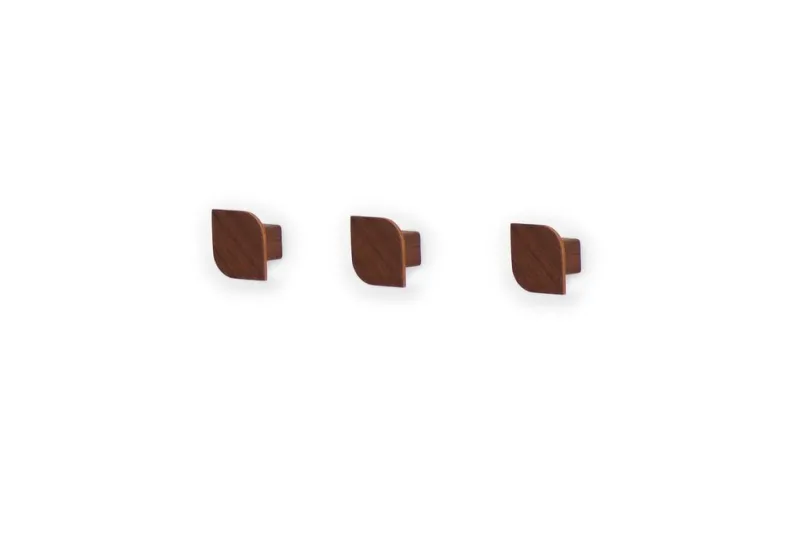 Clearance Pamono Cielo Wall Hooks in Walnut by Woodendot, Set of 3